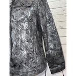 Chico's Jacket size 1 Medium Moto Animal Print Snakeskin Metallic Blazer Coat Photo 8