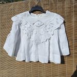 Isabel Marant Étoile Ezalio Floral Embroidered Yoke Linen Blouse Photo 2