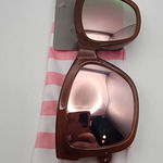 Falls Creek NWT  Brown Sunglasses & Pink & White Striped Pouch Photo 0