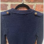 ZARA Women’s Preppy Nautical Knit Cardigan Medium Navy Gold Buttons Photo 7