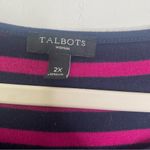 Talbots  100% Cotton Jersey Stripe Midi Shift Dress 2X Photo 11