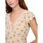 Gap Cotton Rayon Lace-Trim Floral Top NWT Yellow Floral XXL Photo 2