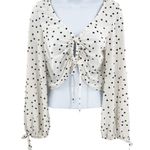 Topshop  Polka Dot Cropped Cutout Top Photo 4