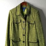 Evan Picone 14 Tweed Dress Coat in Lime Black Green Photo 1