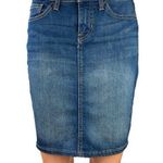 Old Navy Blue Denim High Waist Straight Pencil Medium Wash Mini Jean Skirt Sz 0 Photo 0