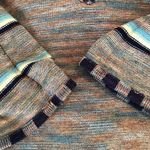 Vintage 60s 70s acrylic striped southwestern Western Cowichan sweater womens M L Blue Size M Photo 6