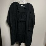 Meg by design Black Nzuri Linen Deep V Neck Ruched Lagenlook Tunic Size undefined Photo 1