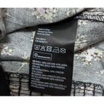 H&M Cropped Linen Smocked Top XL Black Floral Puff Sleeve Fairygoth Cottage Romantic Photo 6