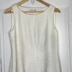 Calvin Klein  Sleeveless White Tweed Sheath Dress Full Zip Sides Women's 10 Photo 2