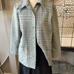None Vintage handmade polyester jacket housecoat green plaid Photo 4