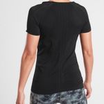 Athleta Women’s M Short Sleeve Foothill Perforated Tee Shirt Black Running Gym Photo 1