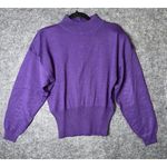 Vintage Casual Corner Purple Mock Neck Sweater with Padded Shoulders Photo 1