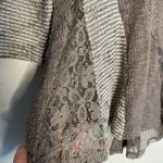 Anthropologie Angel of The North Taupe Mixed Lace Sweater Knit Large Metallic Photo 3