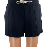 Ann Taylor LOFT Black Drawstring High Waisted Pleated Casual Mini Shorts Size S Photo 0
