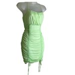 Urban Outfitters Liz & Sara Neon Lime Strappy Bow Tie Hem Ruched Sexy Mini Dress XL Photo 3