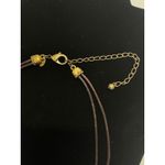 Chico's  Double Cord Necklace with Gold Tone Shimmer Rhinestone Pendant Photo 3