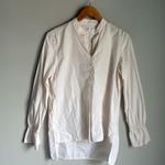 frame denim FRAME Ruffle Cuff Cotton Shirt In Light Pink Multi XS Photo 1