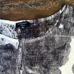 Komarov Black and White Floral Crinkle Midi Dress w/ Lace Shoulders Photo 8