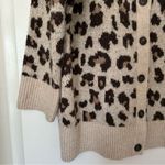 J.Crew  Animal Print Oversized Cardigan Sweater Jacket Womens Medium Merino Photo 3