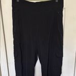 Athleta Chelsea Cargo Lined Pant Black Joggers Tapered Leg Pockets Size 8 Photo 1