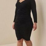 Torrid  Black Long Sleeve Jersey Ruched Body Con Mini Dress Sz.3 NWT Photo 0