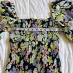 Free People  Purple and Yellow Smocked Bishop Sleeve Blouse Photo 7