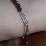Rhodolite Garnet Stainless Steel Paperclip Bracelet Photo 1