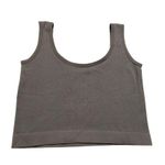Coqq Wide Strap Ribbed Crop Top Tank Top Sexy Lounge Casual Everyday Gray Photo 5