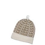 Michael Kors  Monogram Beanie Hat and Gloves in Cream and Tan, New with Tag Photo 4