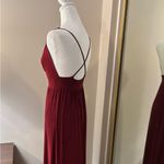 Windsor  Deep Red Plunging V-Neck Pleated Maxi Dress Size S Photo 5