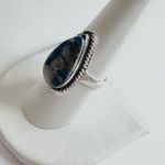 SUNSET Sodalite Genuine Stone 925 Sterling Silver Ring Blue Photo 2
