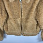 Urban Outfitters  UO‎ Cropped Teddy Jacket Fleece Deep Pile Sherpa Brown Size XS Photo 3