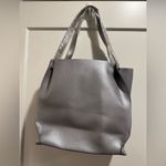Neiman Marcus NWOT‎  Silver- Gray Leather Tote Bag Photo 1
