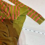 Anthropologie  Sparrow Traveling Stripes Linen Cardigan XS Ruffles Green Pink‎ Photo 10