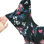 City Chic  Black Floral Palm‎ Button Front Off the Shoulder Romper Plus Size 24 Photo 2