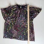 1. State  Womens Floral Blouse Sz Large‎ Ruffle Mock Neck Flutter Sleeve Casual Photo 8