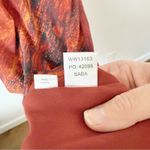 SABA 100% Silk Ruched Fitted Dress Sz 8 Red Photo 3