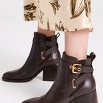 See By Chloe See by Chloé Dark Brown Calf Averi Block Heel Leather Bootie, Size 41 w/DustBag Photo 0