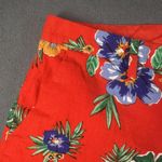 Old Navy  Shorts Womens 12 Red Floral Linen Blend 3.5 Inseam Tropical Summer NWT Photo 4