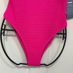 Mosmann Australia Neon Pink One Piece Swimsuit Scoop Neck High Cut Padded Beach Size M Photo 2