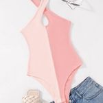 SheIn NWOT Two Toned Criss Cross Bodysuit Photo 0