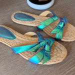 Alexandre Birman  Clarita Iridescent Leather Flat Sandals Size 39/8.5 Photo 0