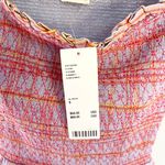 Urban Outfitters NWT Linen Rosemary Plaid Smocked Mini Skirt Pink Purple Small Photo 9