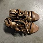 Tahari Kennedy Butterscotch Leather Studded Strappy Open Toe Heel Sandals 6.5 Photo 1