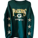 Green Bay Packers NFL Women's Rhinestone Sleeve Sweatshirt Green Size Small Photo 0