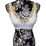 PINK - Victoria's Secret Victorias Secret Pink Ribbed Floral Padded Bralette Sports Bra Lace Trim Photo 0