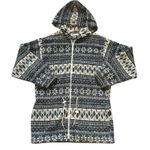 VTG Active Stuff Snowflake Fleece Coat Hoodie Zip Jacket Womens L Christmas USA Gray Size L Photo 0