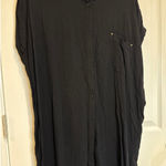 🤯4/$15 Zara Basic Black Button Down Shirt Dress Short‎ Sleeve Relaxed Fit M Size M Photo 0