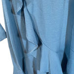 Boohoo  Blue Plunging Neck Ruffled Trim Faux Wrap Style Detail Dress Women Sz 4 Photo 4