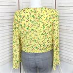 FOR THE REPUBLIC  Floral Bell Sleeve Surplice Blouse Yellow Large Photo 4